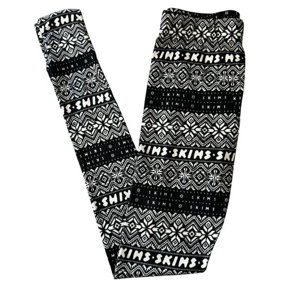 New SKIMS Women's Onyx Fair Logo Plush Pointelle Leggings Size XS - Picture 5 of 6